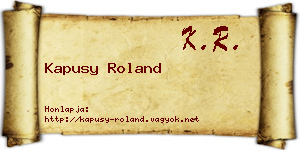 Kapusy Roland névjegykártya