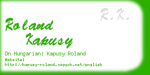 roland kapusy business card